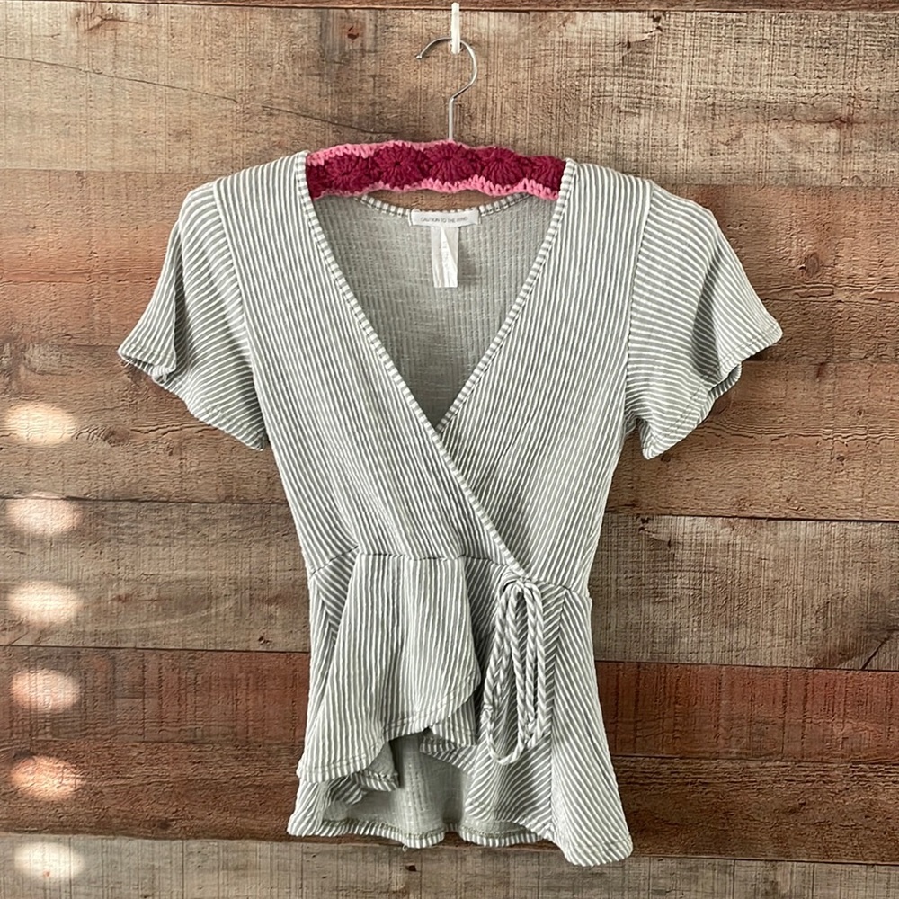 Caution to the Wind Tie Blouse